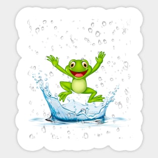 Funny Frog Graphic Style Sticker